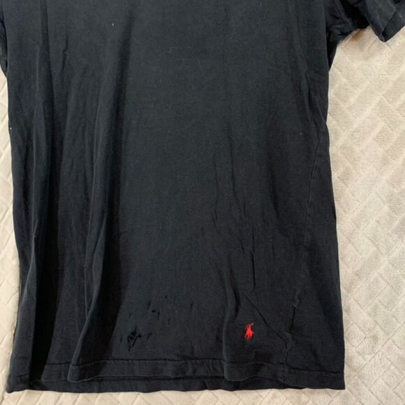 Polo Ralph Lauren Mens Medium Slim Fit T-Shirt Black Red Pony Short Sleeve *flaw - Picture 4 of 16